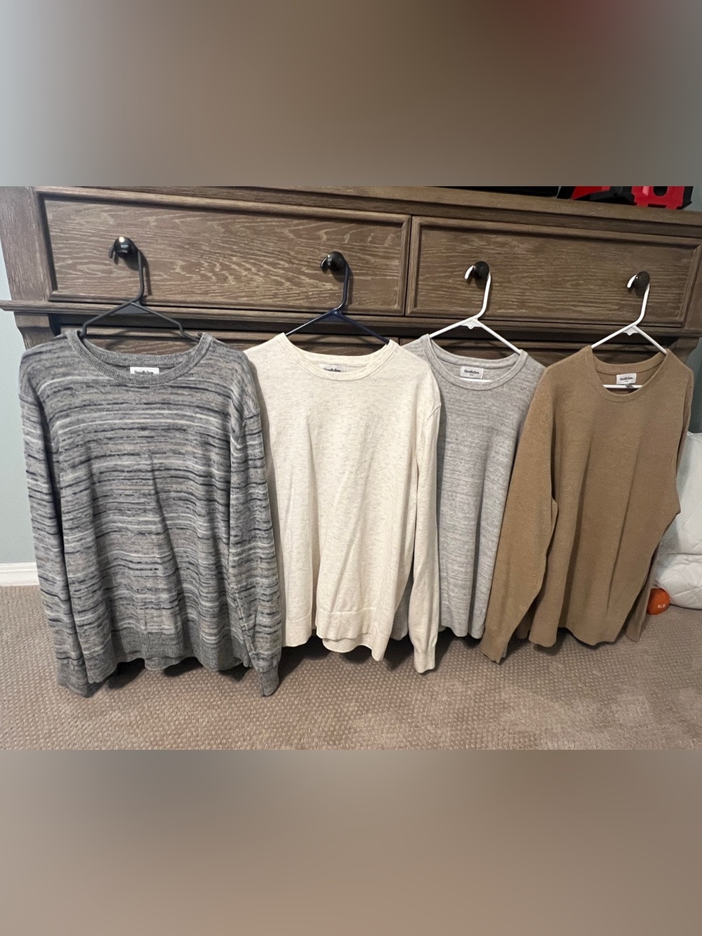 Goodfellow & Co Crewneck Sweater Pack - Gray, Cream, Light Gray, Brown
